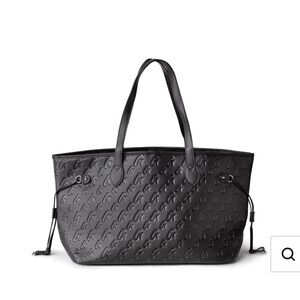 Glamaholic Lifestyle Monogram Matte Black Tote Bag
